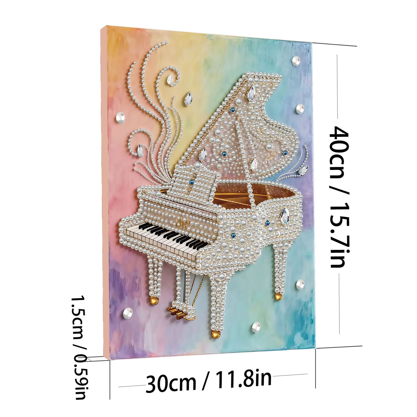 Piano - DIY Pearl Gem Art Diamond Painting Kits With Framefor Home Decor -30x40cm