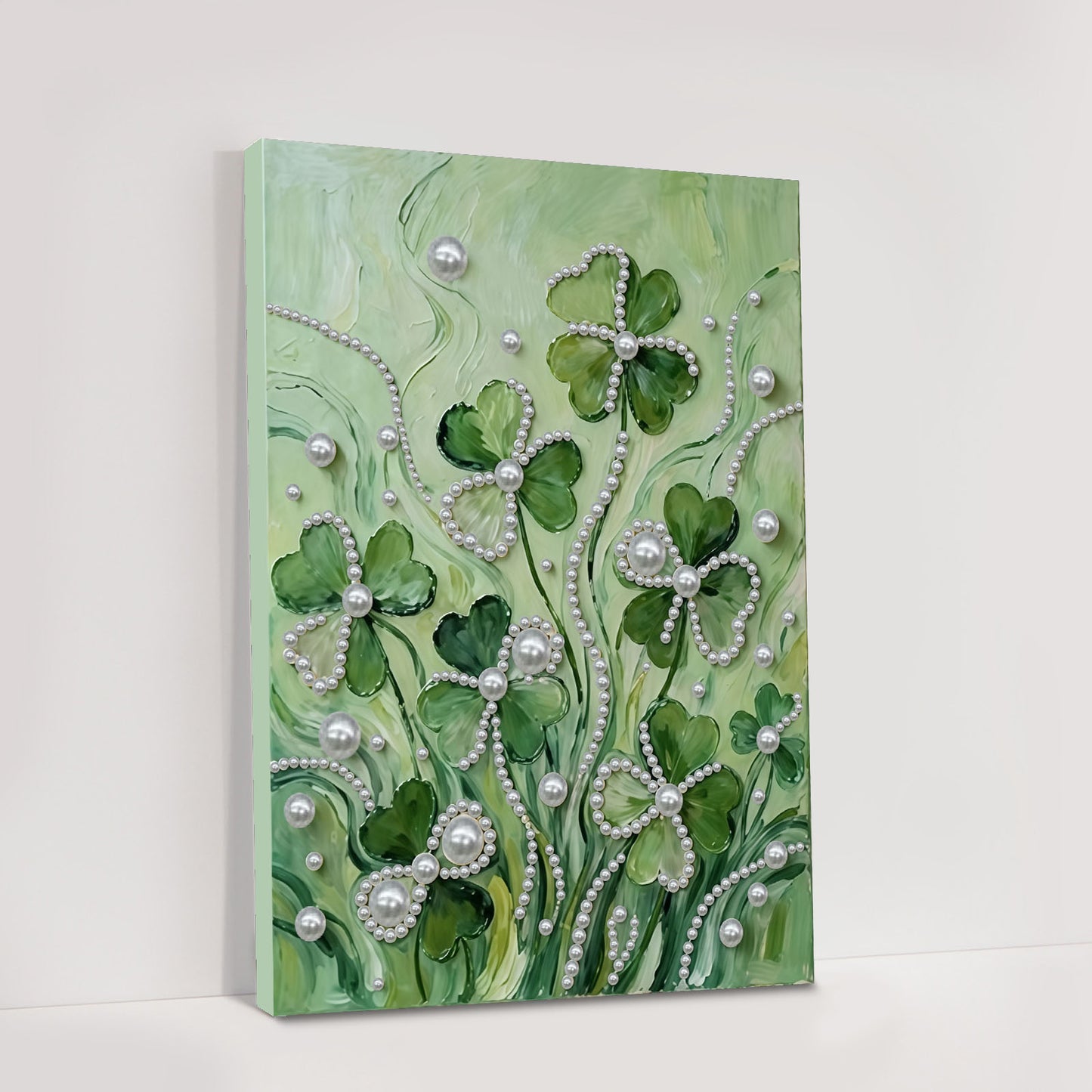 Lucky Four-Leaf Clover - DIY Pearl Gem Art Diamond Painting Kits With Framefor Home Decor -30x40cm