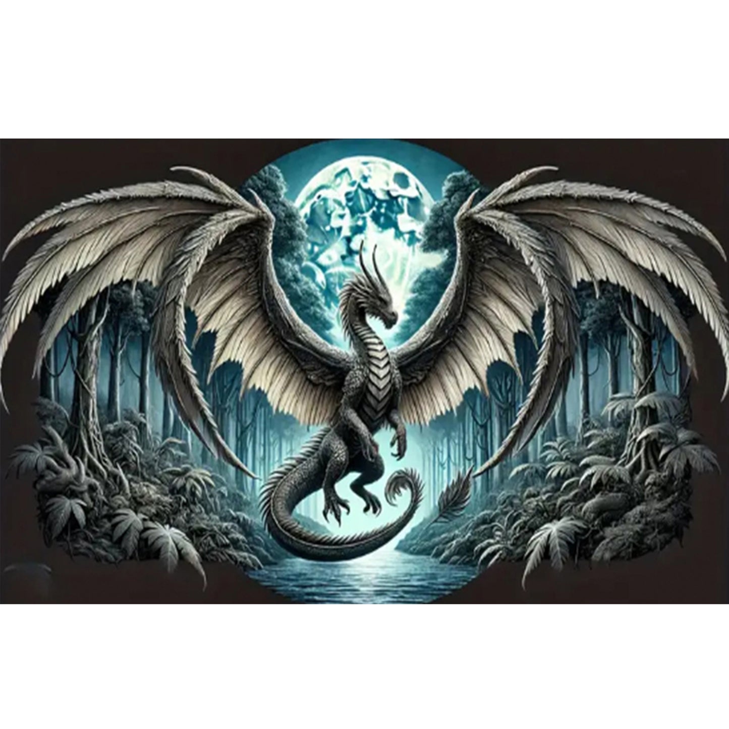 Dinosaur - Full Round Drill Diamond Painting 55*35CM