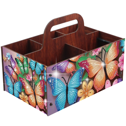Butterfly DIY Wooden Diamond Art Painting Storage Box with Handheld Home Decor