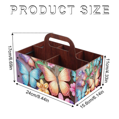 Butterfly DIY Wooden Diamond Art Painting Storage Box with Handheld Home Decor