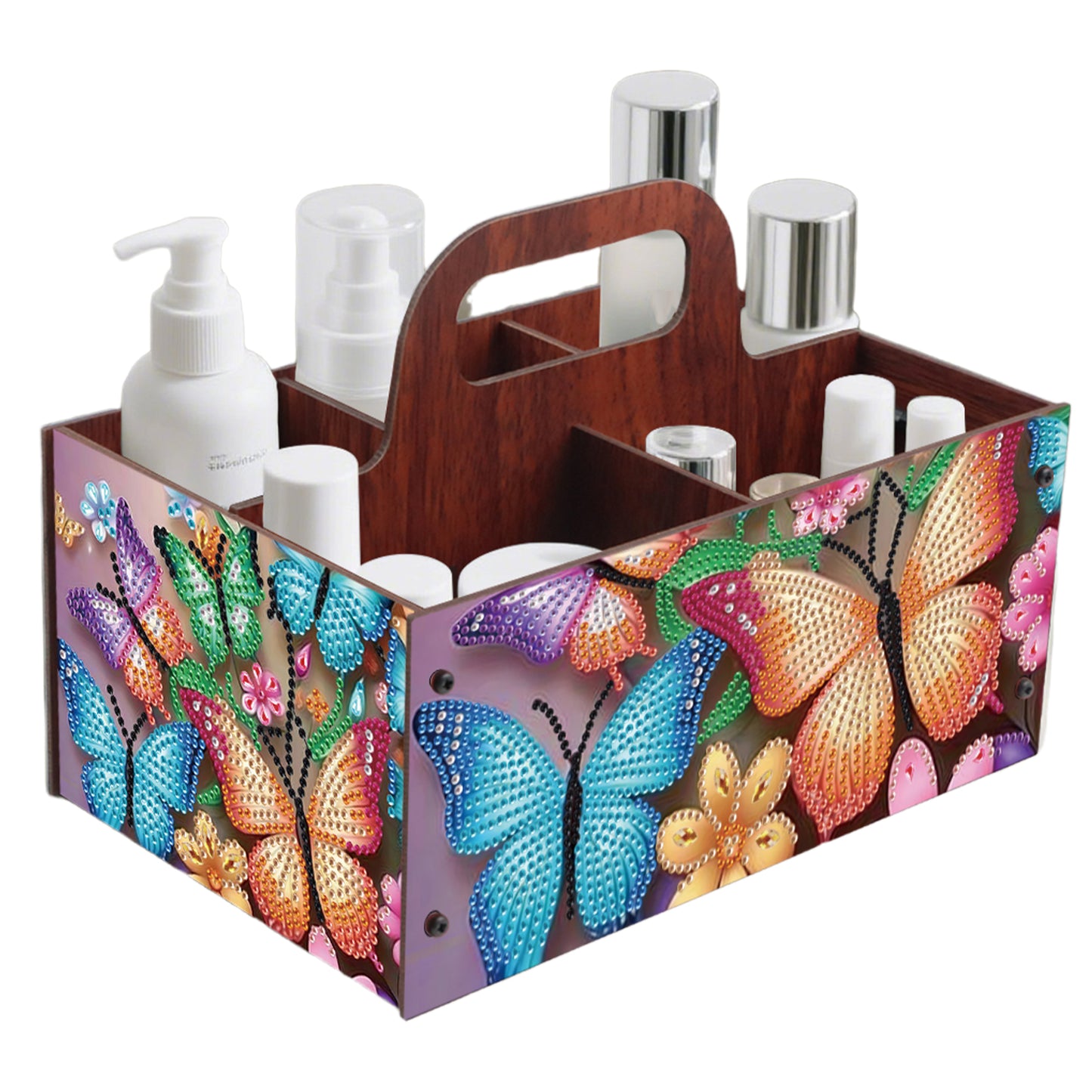 Butterfly DIY Wooden Diamond Art Painting Storage Box with Handheld Home Decor
