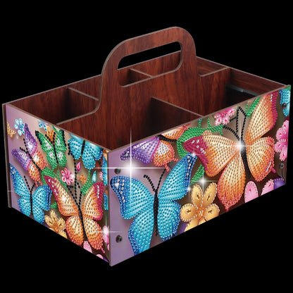 Butterfly DIY Wooden Diamond Art Painting Storage Box with Handheld Home Decor