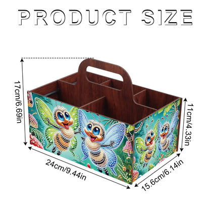 Bee DIY Wooden Diamond Art Painting Storage Box with Handheld Home Decor