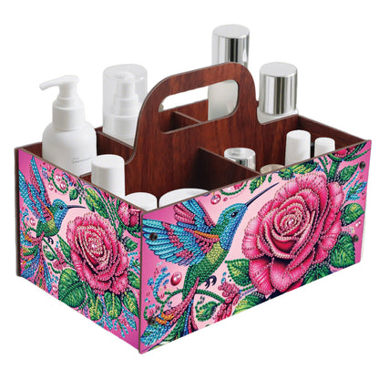Rose DIY Wooden Diamond Art Painting Storage Box with Handheld Home Decor
