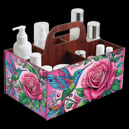 Rose DIY Wooden Diamond Art Painting Storage Box with Handheld Home Decor