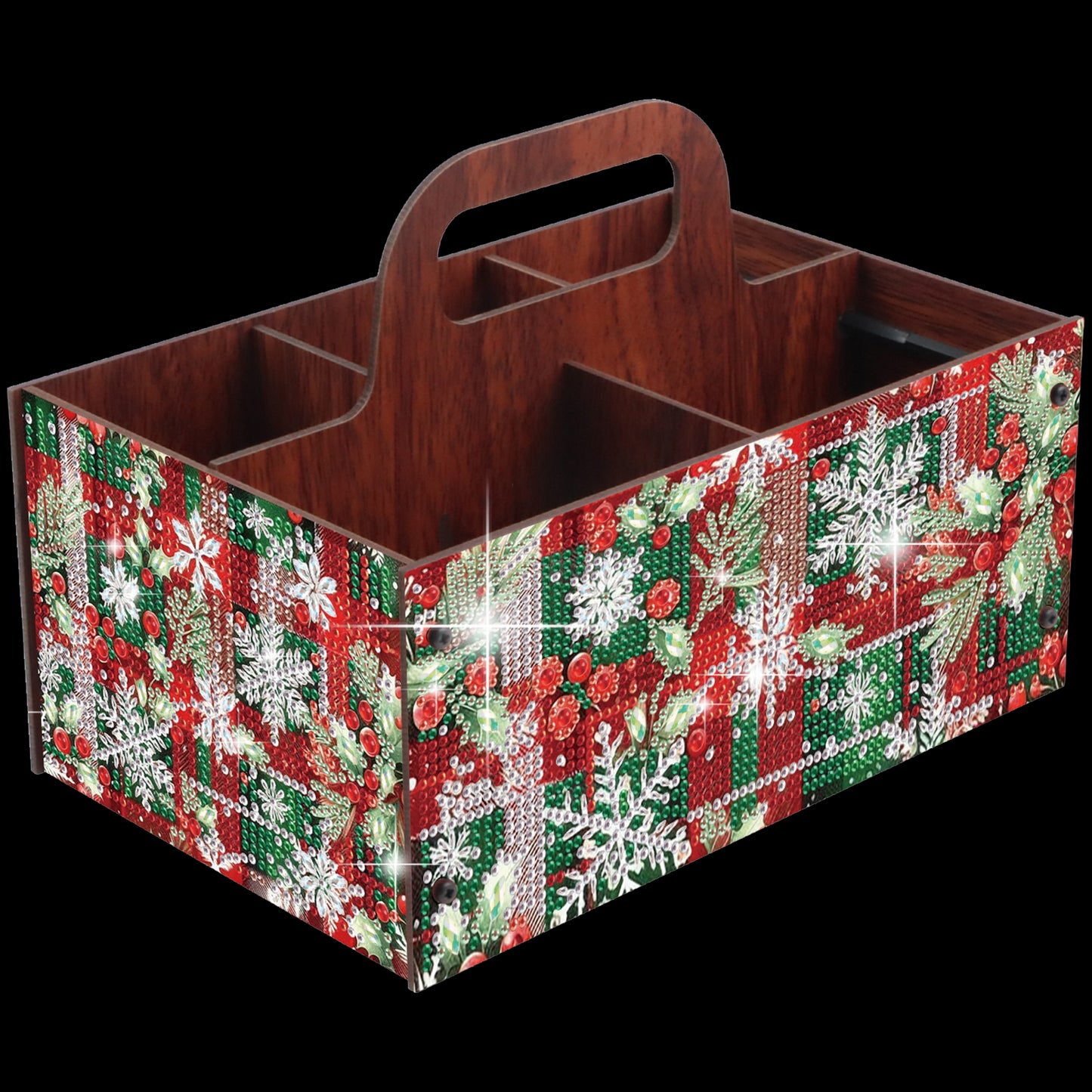 Gift DIY Wooden Diamond Art Painting Storage Box with Handheld Home Decor