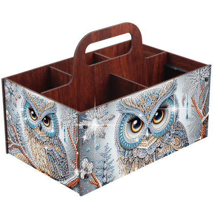 Owl DIY Wooden Diamond Art Painting Storage Box with Handheld Home Decor