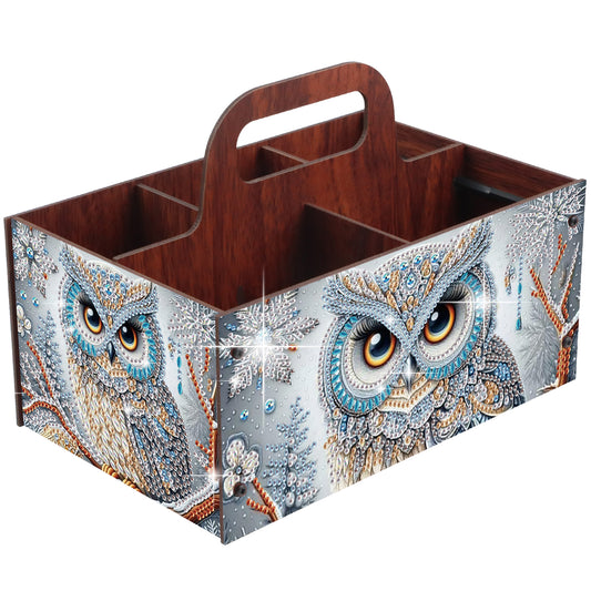 Owl DIY Wooden Diamond Art Painting Storage Box with Handheld Home Decor