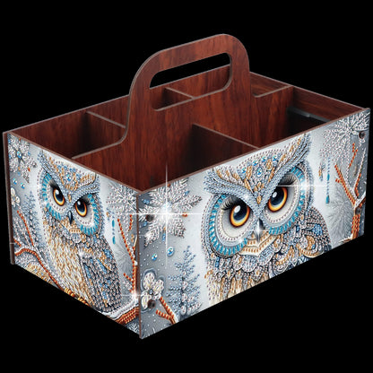 Owl DIY Wooden Diamond Art Painting Storage Box with Handheld Home Decor
