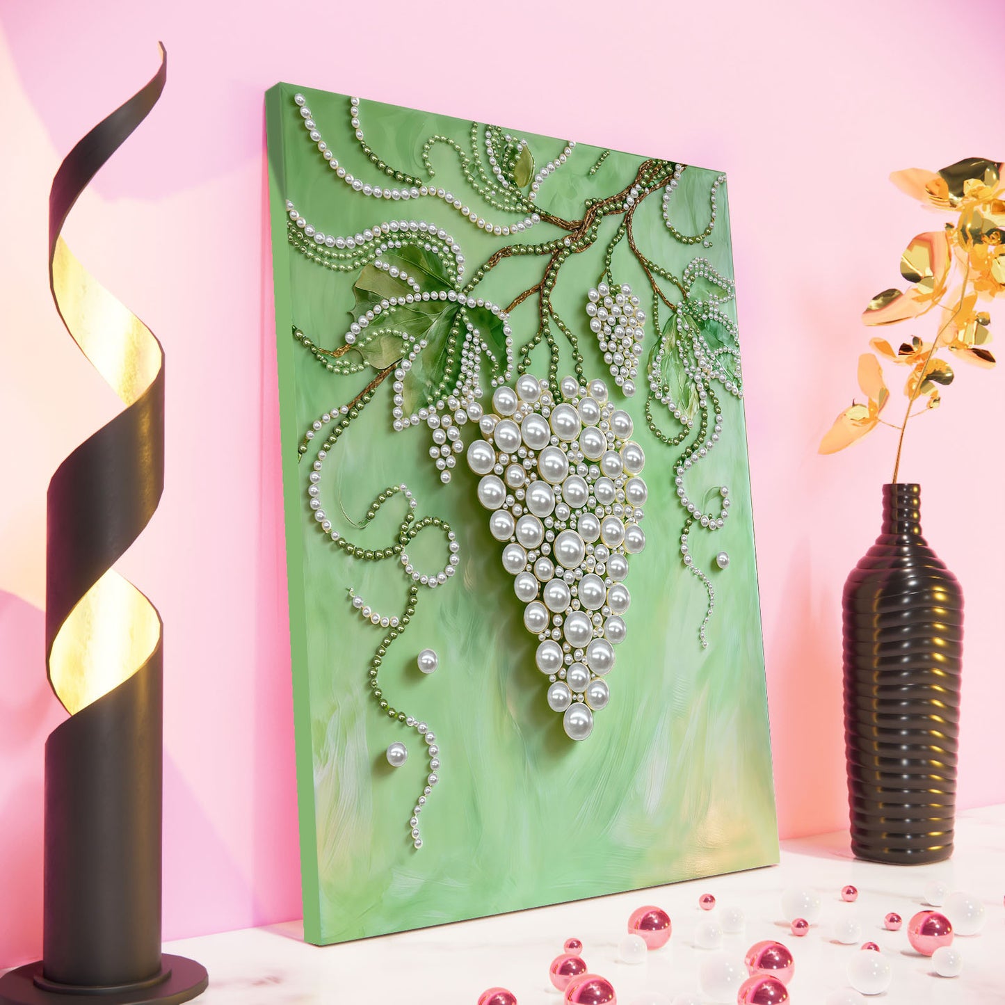 Grapes - DIY Pearl Gem Art Diamond Painting Kits With Framefor Home Decor -30x40cm