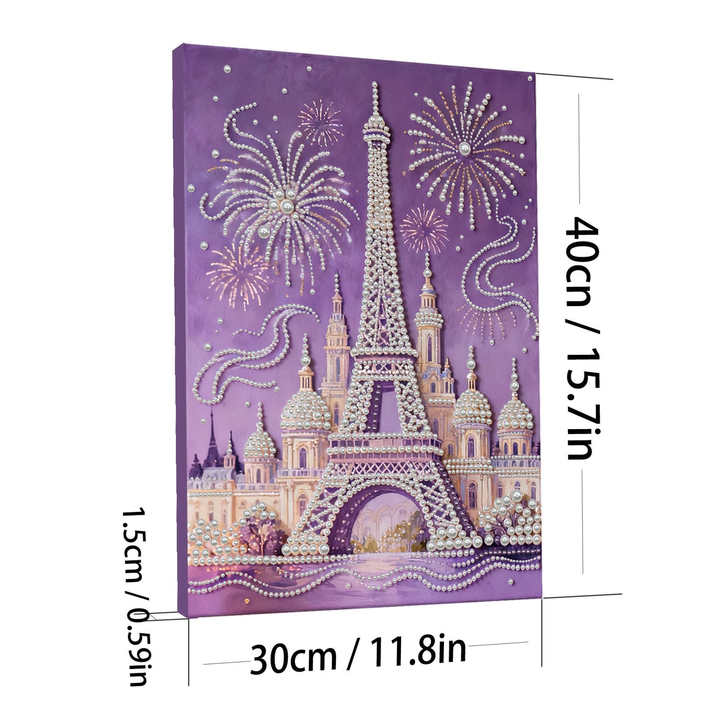 Castle - DIY Pearl Gem Art Diamond Painting Kits With Framefor Home Decor -30x40cm