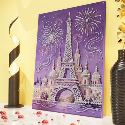 Castle - DIY Pearl Gem Art Diamond Painting Kits With Framefor Home Decor -30x40cm