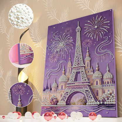 Castle - DIY Pearl Gem Art Diamond Painting Kits With Framefor Home Decor -30x40cm