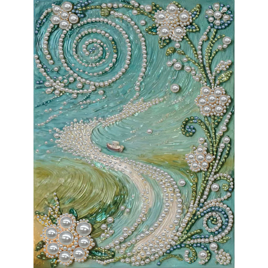 Garden Path - DIY Pearl Gem Art Diamond Painting Kits With Framefor Home Decor -30x40cm