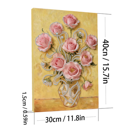 Vase - DIY Pearl Gem Art Diamond Painting Kits With Framefor Home Decor -30x40cm
