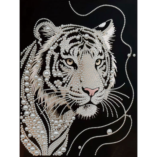 Tiger - DIY Pearl Gem Art Diamond Painting Kits With Framefor Home Decor -30x40cm