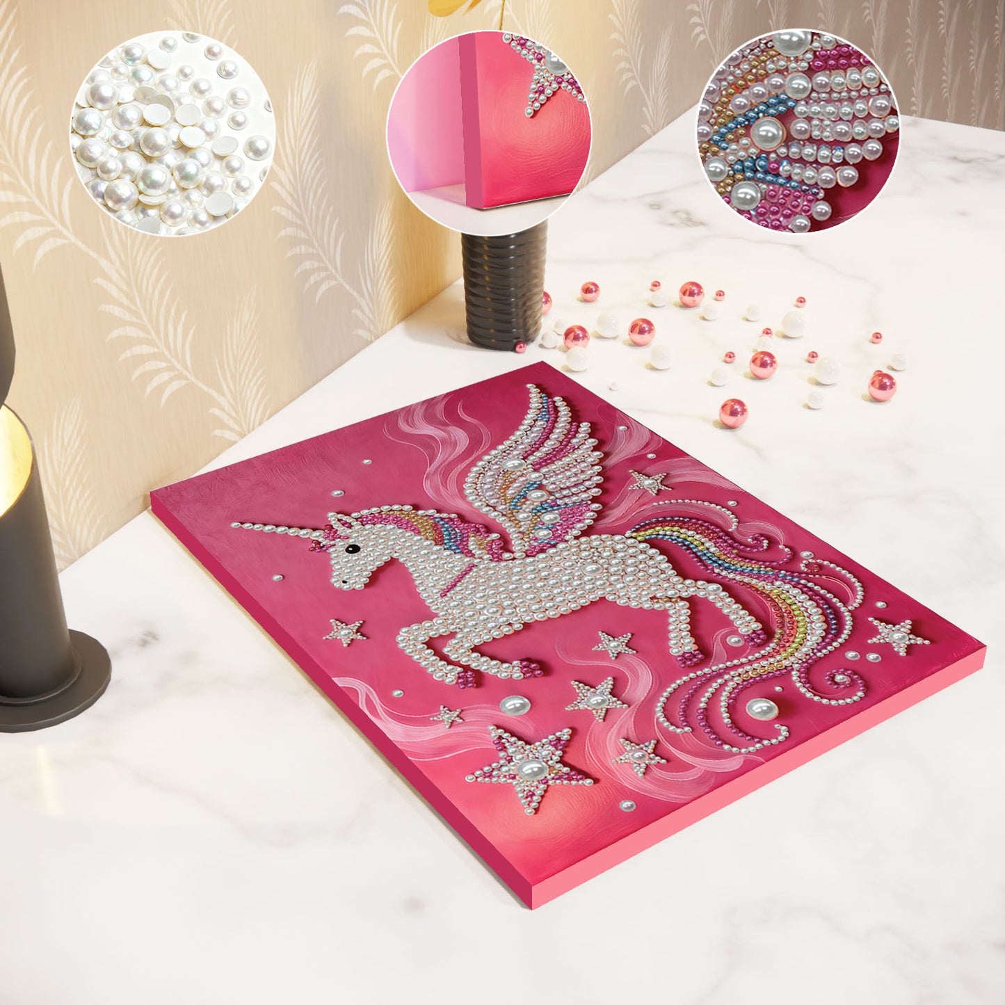 Unicorn - DIY Pearl Gem Art Diamond Painting Kits With Framefor Home Decor -30x40cm