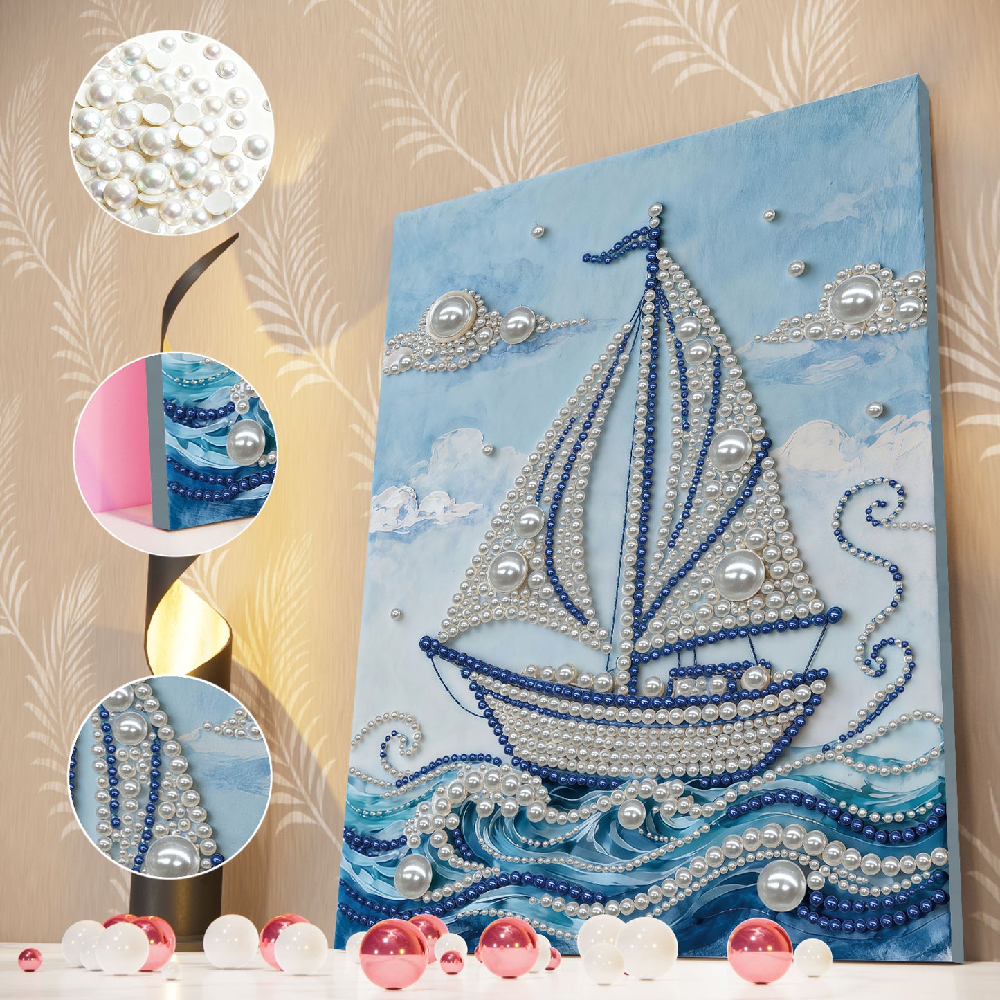 Sailboat - DIY Pearl Gem Art Diamond Painting Kits With Framefor Home Decor -30x40cm