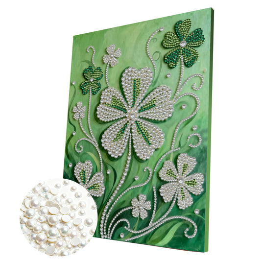 Lucky Clover - DIY Pearl Gem Art Diamond Painting Kits With Framefor Home Decor -30x40cm