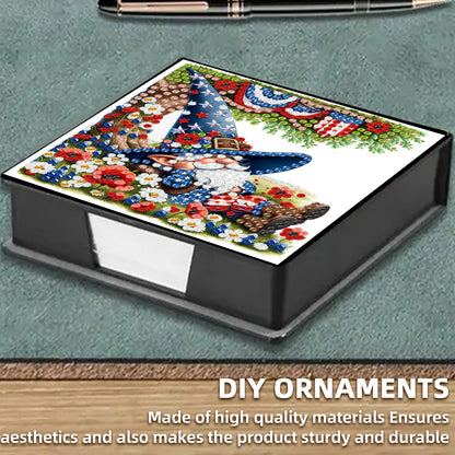 Independence Day Goblin PU DIY 5D Diamond Painting Note Box (160 Blank Notepads)