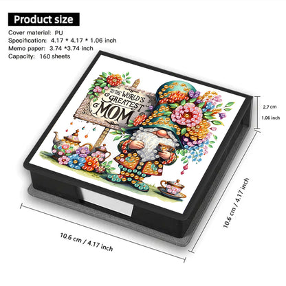 Goblin PU DIY 5D Diamond Painting Note Box (160 Blank Notepads) for Office Home