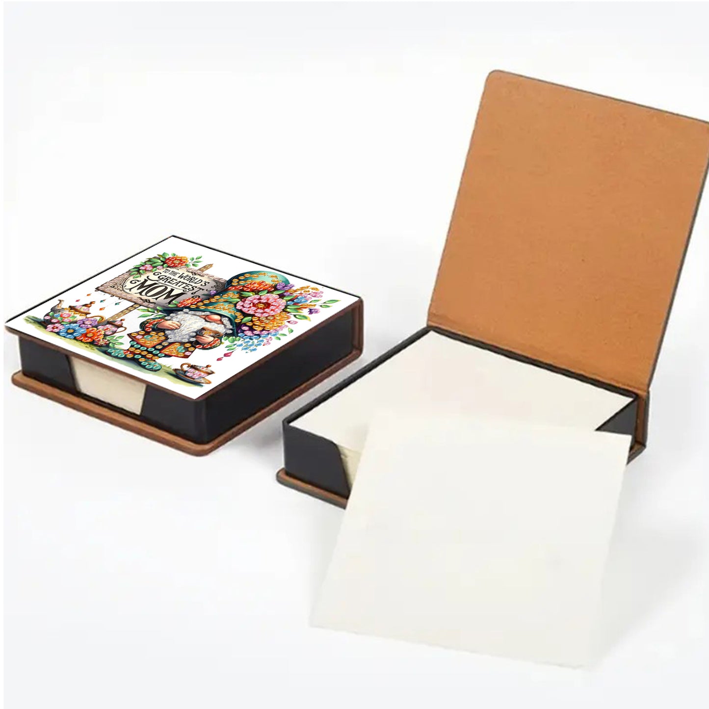 Goblin PU DIY 5D Diamond Painting Note Box (160 Blank Notepads) for Office Home