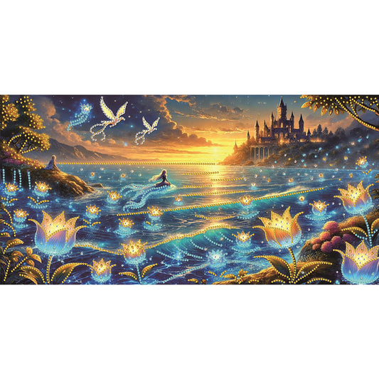 Dream Lake Landscape - Special Shaped Drill Diamond Painting 60*30CM