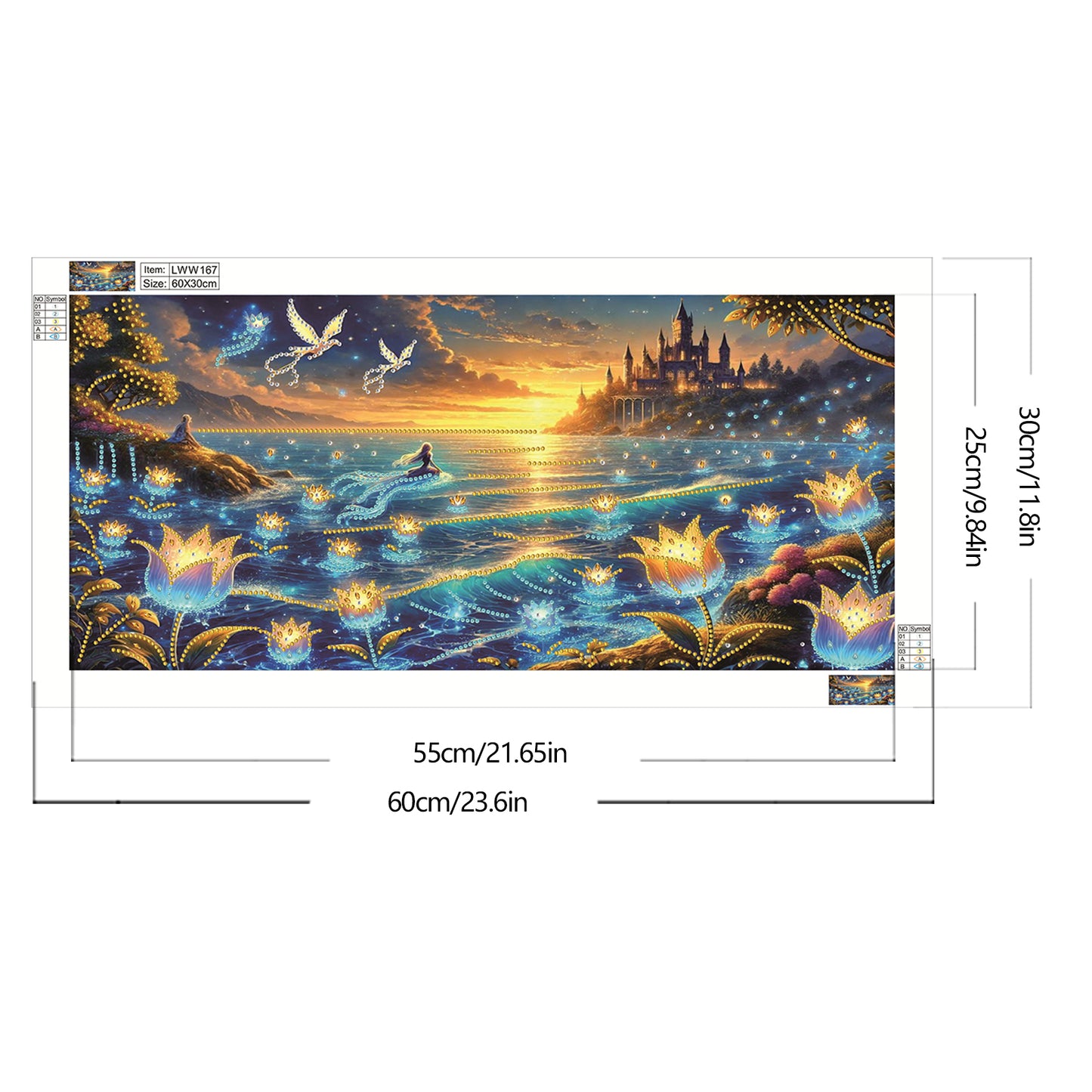 Dream Lake Landscape - Special Shaped Drill Diamond Painting 60*30CM