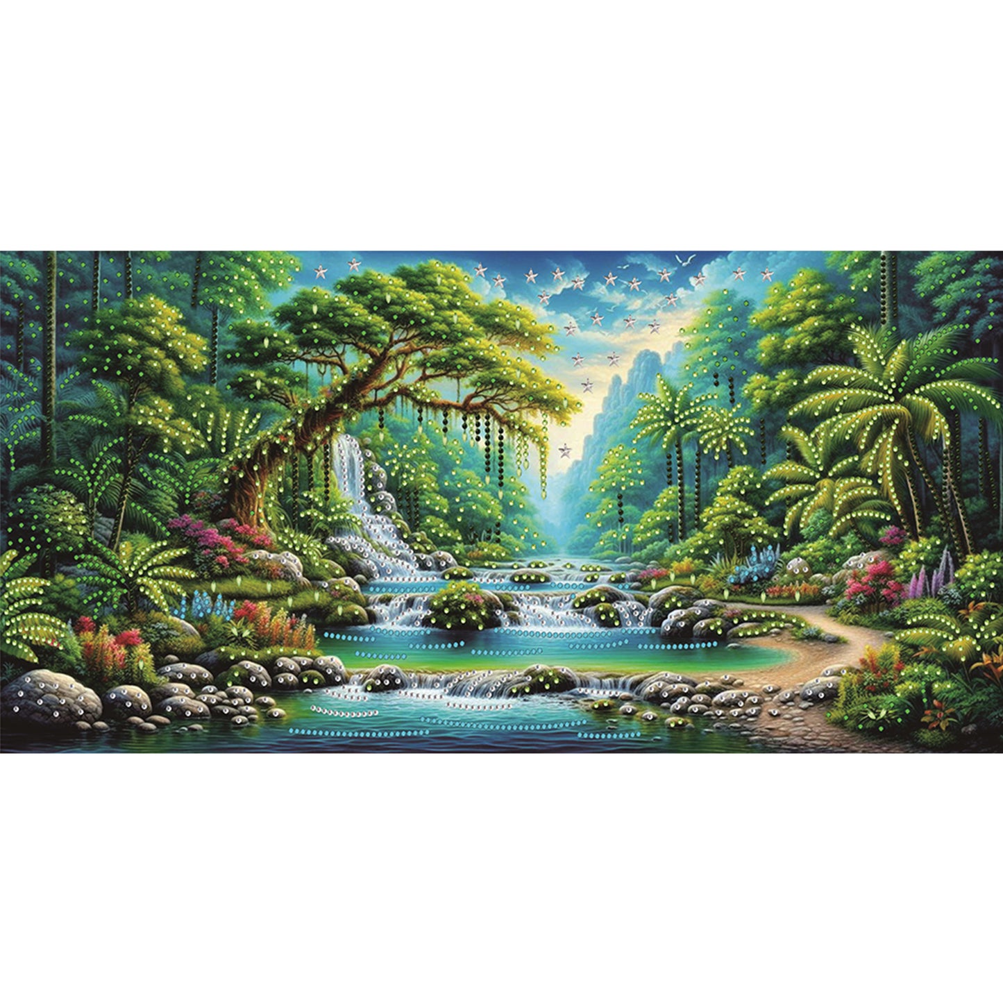 Dream Lake Landscape - Special Shaped Drill Diamond Painting 60*30CM
