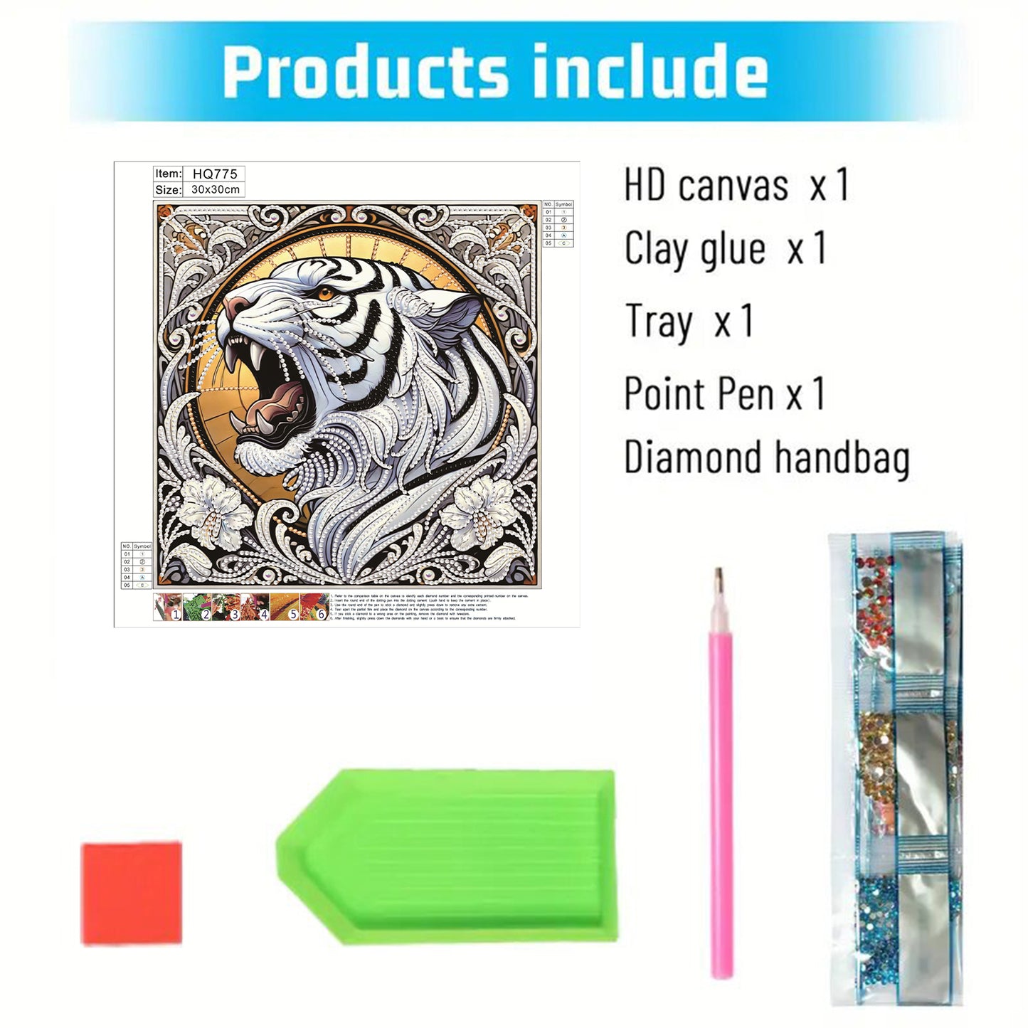 Tiger - Special Shaped Drill Diamond Painting 30*30CM
