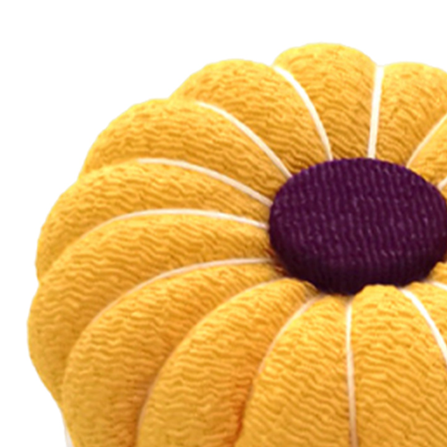 Needlework Pin Insert Cushion with Measuring Tape Pumpkin Needle Holder (Yellow)