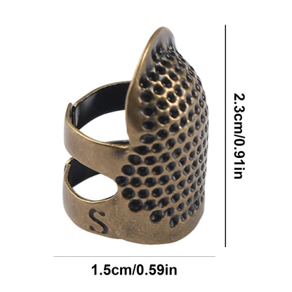 5Pcs Cross-Stitch Tools Retro Adjustable Thimble Hand Sewing Thimble (Bronze S)