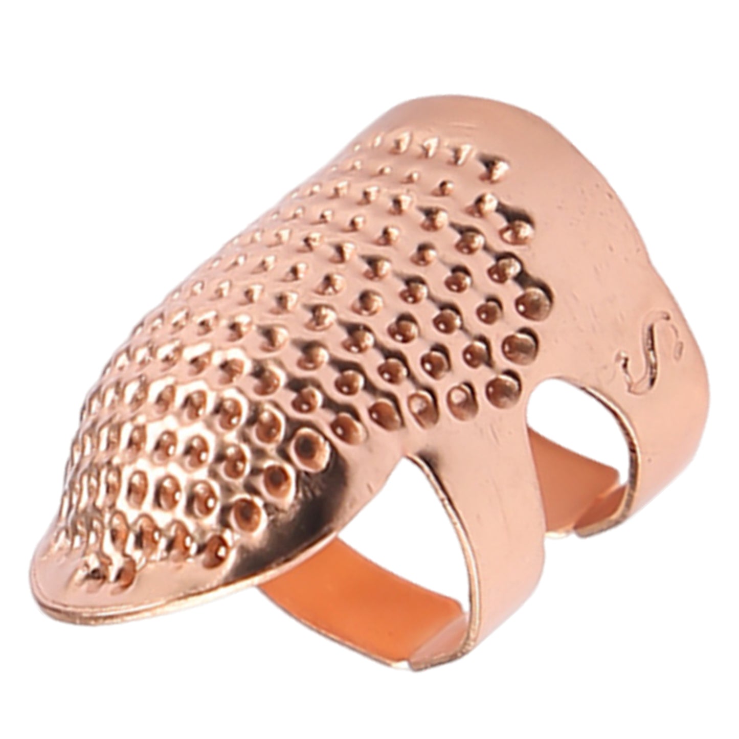 5Pcs Cross-Stitch Tools Retro Adjustable Thimble Hand Sewing Ring (Rose Gold S)