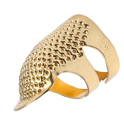 5Pcs Cross-Stitch Tools Retro Adjustable Thimble Hand Sewing Thimble (Gold M)