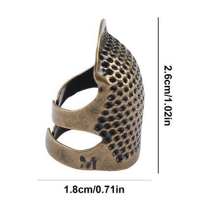5Pcs Cross-Stitch Tools Retro Adjustable Thimble Hand Sewing Thimble (Bronze M)