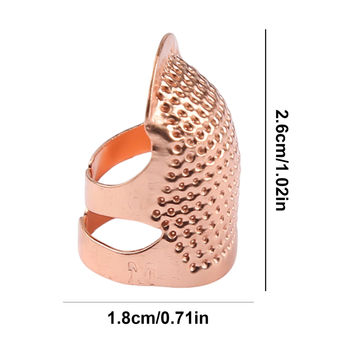 5Pcs Cross-Stitch Tools Retro Adjustable Thimble Hand Sewing Ring (Rose Gold M)