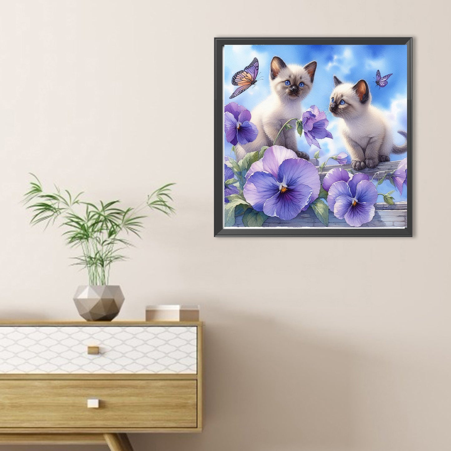 Two Cats - Full Round Drill Diamond Painting 30*30CM