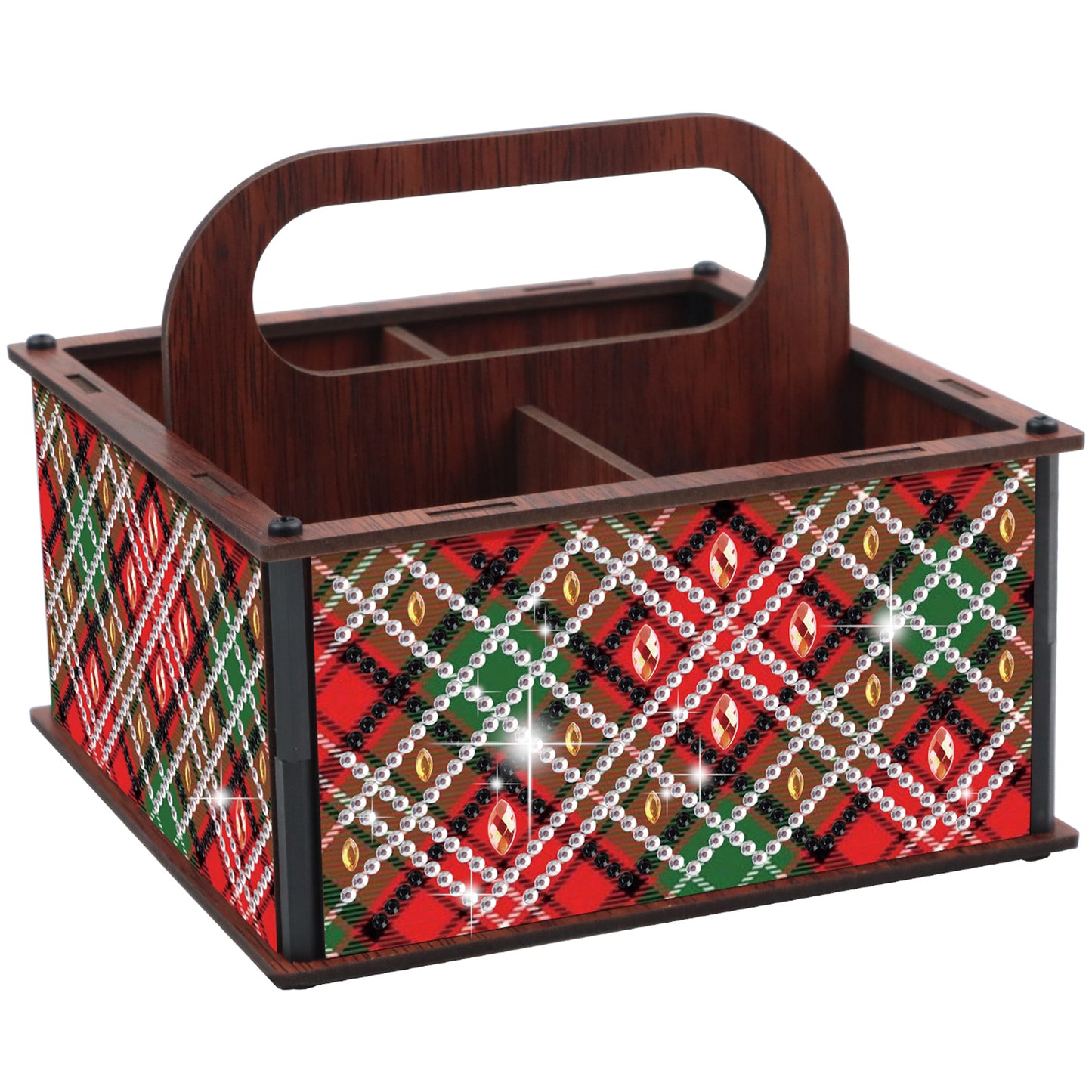 DIY Pattern Wooden Diamond Painting Handheld Storage Box Kit Tabletop Art Decor