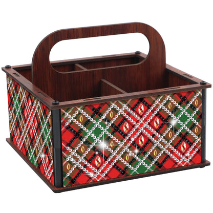 DIY Pattern Wooden Diamond Painting Handheld Storage Box Kit Tabletop Art Decor
