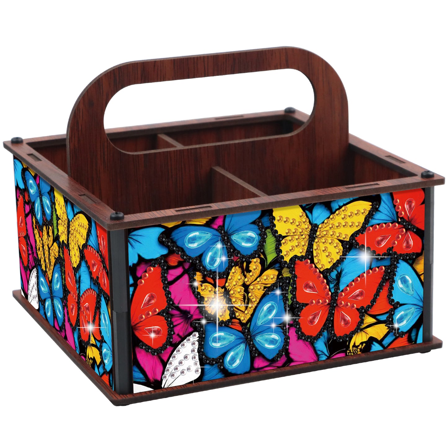 DIY Butterfly Wooden Diamond Painting Handheld Storage Box Kit Tabletop Decor