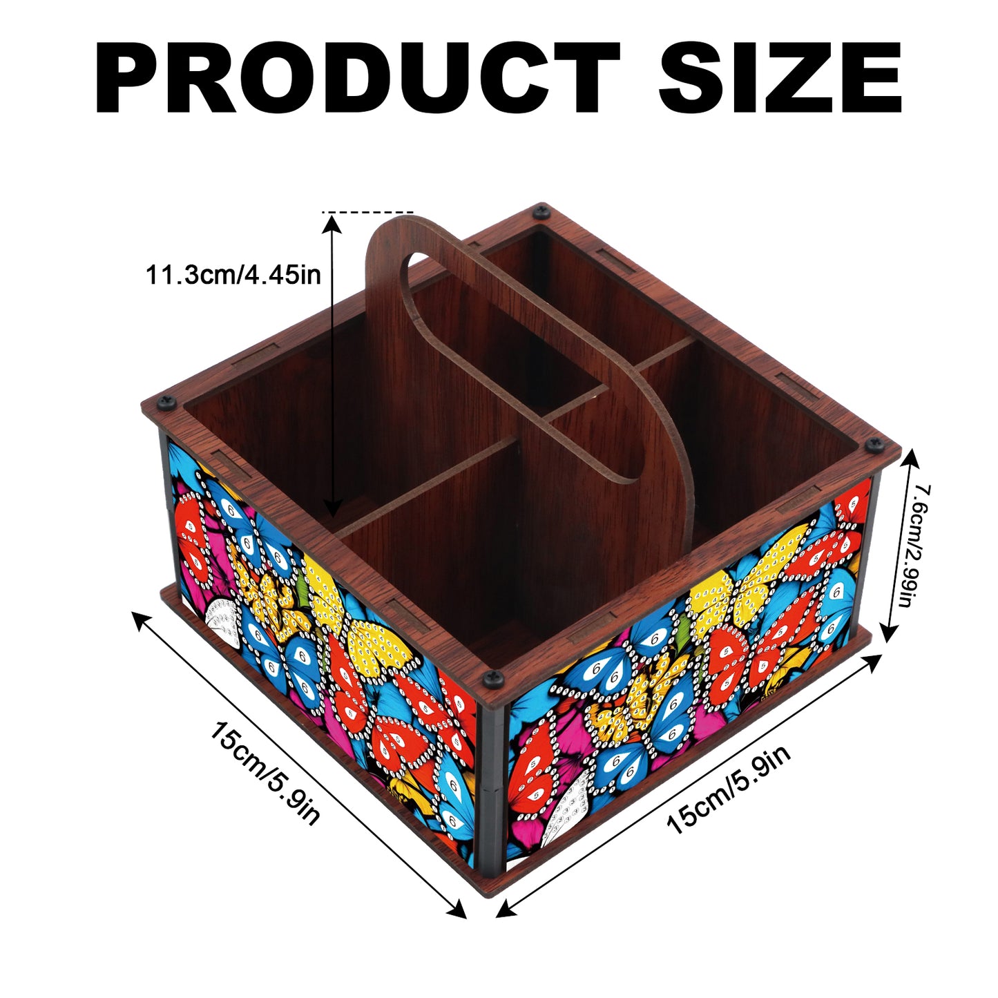 DIY Butterfly Wooden Diamond Painting Handheld Storage Box Kit Tabletop Decor