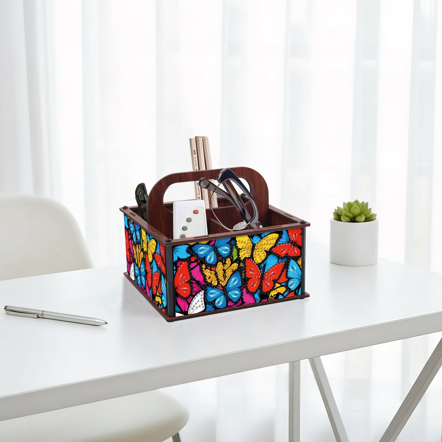 DIY Butterfly Wooden Diamond Painting Handheld Storage Box Kit Tabletop Decor