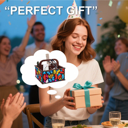 DIY Butterfly Wooden Diamond Painting Handheld Storage Box Kit Tabletop Decor