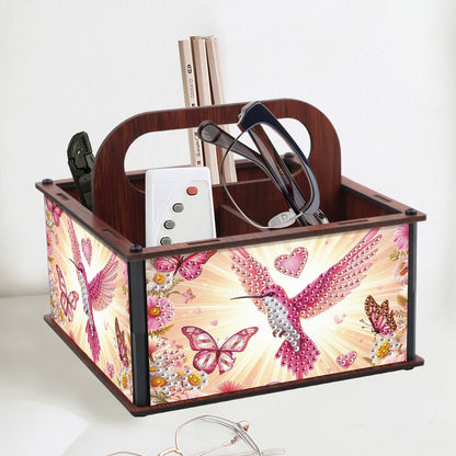 DIY Hummingbird Wooden Diamond Painting Handheld Storage Box Kit Tabletop Decor