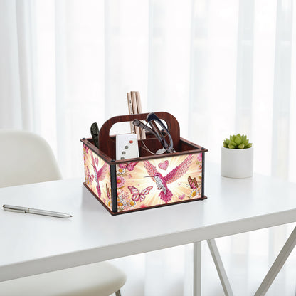 DIY Hummingbird Wooden Diamond Painting Handheld Storage Box Kit Tabletop Decor