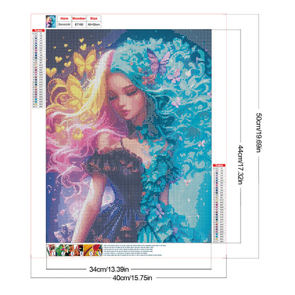 Flower Girl - Full Round Drill Diamond Painting 40*50CM