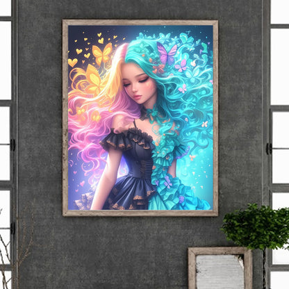 Flower Girl - Full Round Drill Diamond Painting 40*50CM