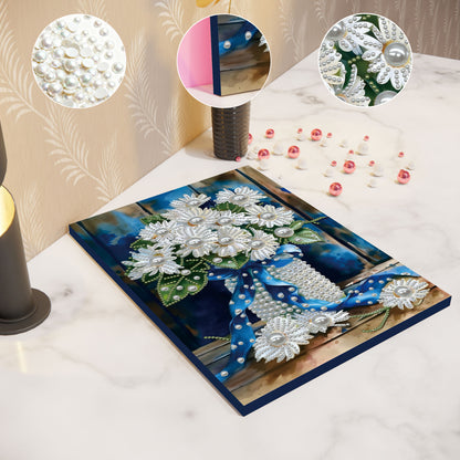 Blue Vase - DIY Pearl Gem Art Diamond Painting Kits With Framefor Home Decor -30x40cm