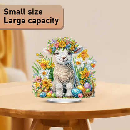 2DFlat Sheep and Narcissus DIY Acrylic Diamond Painting Ornaments Kit Home Decor